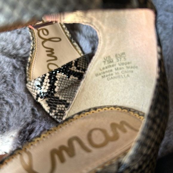 Sam Edelman Daniella Snake Print Leather block heel size 7.5 - Picture 11 of 12